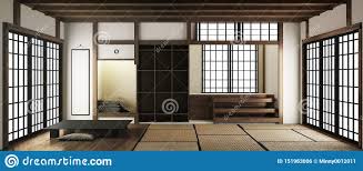 Mock Up Tatami Mats And Paper Sliding Doors Called Shoji In