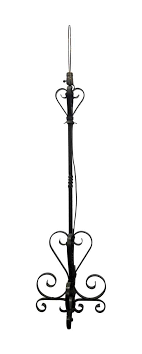 Red Standing Wrought Iron Lamp