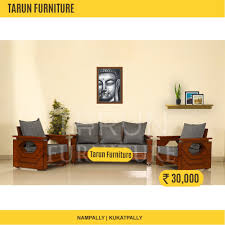 tarun furniture brown wooden sofa set 3