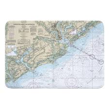 Nautical Chart Charleston Harbor And Approaches Sc Bath Rug