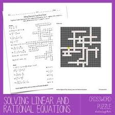 Crossword Puzzle Equations Crossword