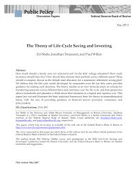 Pdf The Theory Of Life Cycle Saving And Investing