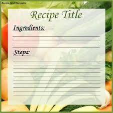 Free Editable Download In Ms Word Recipe Card Template