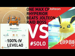 Rhyperior Max Cp For All Levels Pokemon Go