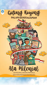 Indonesia terdiri dari berbagai suku.indonesia dikenal dengan bangsa yang majemuk, dimana semua suku, ras, agama dan budaya ada di indoensia. Poster Keberagaman Indonesia Tulisan