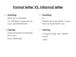     Examples of Formal Letters