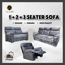 Ready Stock Recliner Sofa Set 1 2 3