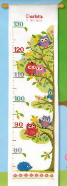 Vervaco Cross Stitch Kit Owl Height Chart 14ct Pn 0147440