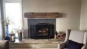 Reclaimed Wood Fireplace Mantel Above