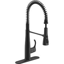 Check spelling or type a new query. Kohler Simplice Matte Black 1 Handle Deck Mount Pull Out Handle Kitchen Faucet Deck Plate Included In The Kitchen Faucets Department At Lowes Com