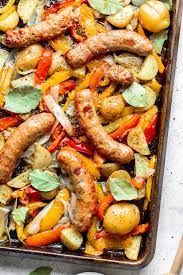 sheet pan sausage peppers and onions