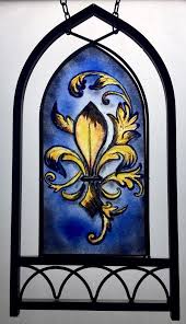 Fused Stained Glass Fleur De Lis In