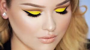 minions yellow cut crease makeup with