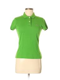Details About Lacoste Women Green Short Sleeve Polo 40 Eur