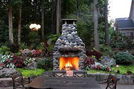 Montana River Rock Outdoor Fireplace