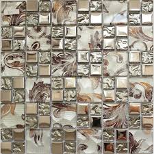 silver glass mosaic bathroom wall tiles