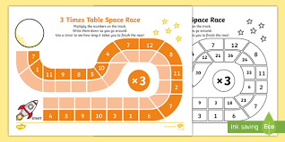 One time three is 3. 3 Times Table Space Race Worksheet Teacher Made