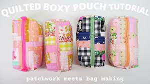 quilted boxy pouch easy tutorial and
