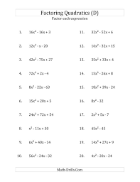 The Factoring Quadratic Expressions