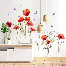 Red Flower Poppy Wall Decal Erfly