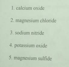 exercise 3 write the chemical formula