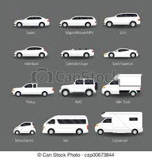 Car Type And Model Objects Icons Set