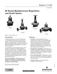 Emerson 98 Series Relief Valve Or Backpressure Regulator