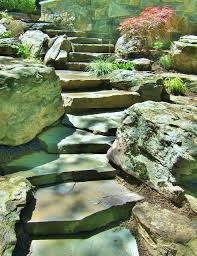 Stone Slab Steps Winding Down Steep
