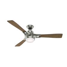 Hunter Wifi Enabled Homekit Compatible 54 Signal Satin Nickel Ceiling Fan With Light With Integrated Control System Handheld Model 59224 Dan S Fan City C Ceiling Fans Fan Parts Accessories