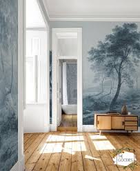 Blue Trees Painting Wall Mural