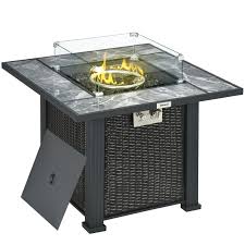 Outsunny Outdoor Pe Rattan Gas Fire Pit