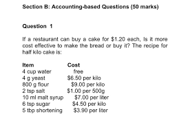 section b accounting based questions