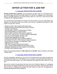job offer letter templates