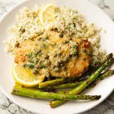 Chicken Piccata With Pasta Or Rice gambar png
