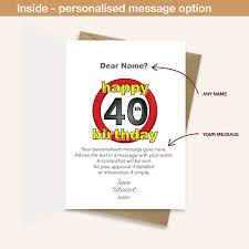 funny 40th happy birthday card for him