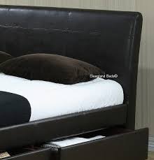 houston sleigh bed with drawers brown