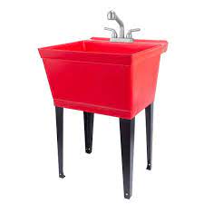 Red Utility Sink Tub