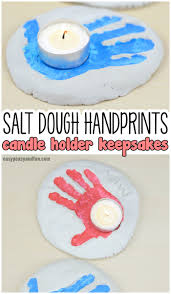 salt dough handprints candle holder