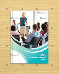 Abstract Green Blue Annual Report Book Cover Template Design