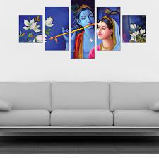 Radha Krishna 5 Piece Canvas Set Large