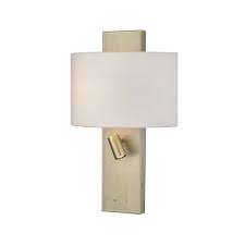 Dijon Aged Brass Wall Light With Led Reading Arm