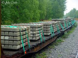 Image result for concrete rail Ties on a train