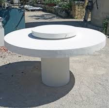 Large Circular Table Carved In White Stone