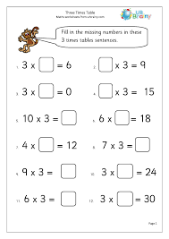 3x table 3 multiplication maths