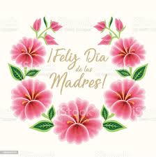 Feliz Día De Las Madres Floral Greeting Card Copy Space Stock Illustration  - Download Image Now - iStock