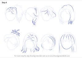 how to draw anime hair female hair