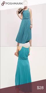 Maeve Anthropologie Teal Maxi Dress Size Small Label Marked