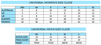 Fit Swimwear Universal Size Chart Fit Swimwear