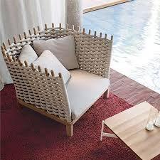Woven Rattan Outdoor Barrel Chair With
