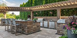 L Shaped Outdoor Kitchen Is An